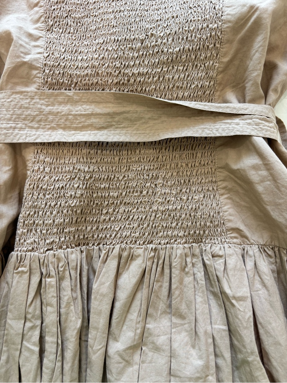 NWT Love The Label L Khaki Tan Strapless Midi Utility Dress Belted 100% Cotton - Picture 16 of 16